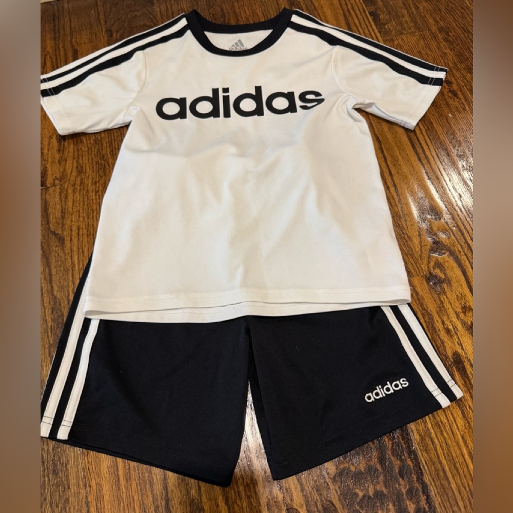 Adidas Black and White Kids' T-Shirt and Shorts Set